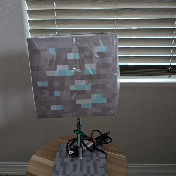 Minecraft Diamond Ore Lamp by - Gray